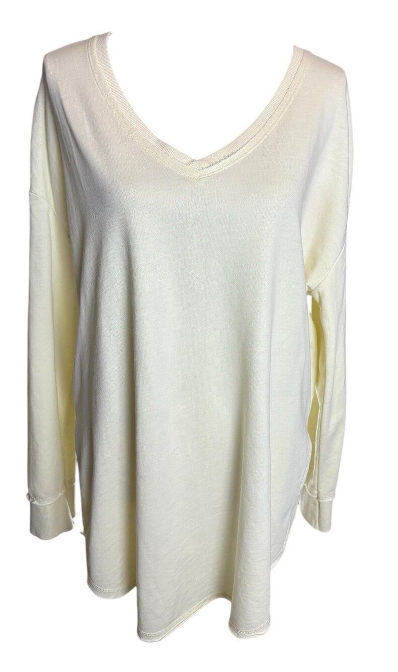 Z Supply Weekender Oversized Sweatshirt Women's Medium Yellow V Neck ZT203684
